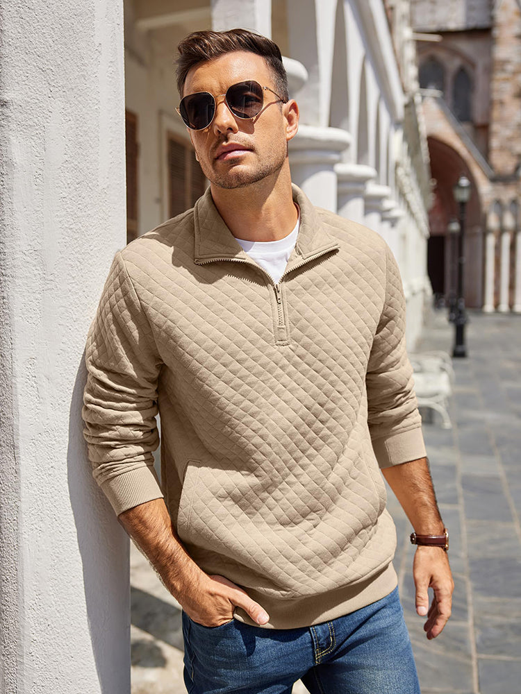 Sudadera Acolchada de Moda con Cremallera hasta el Cuello