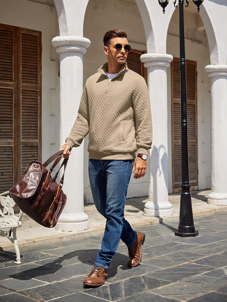Sudadera Acolchada de Moda con Cremallera hasta el Cuello