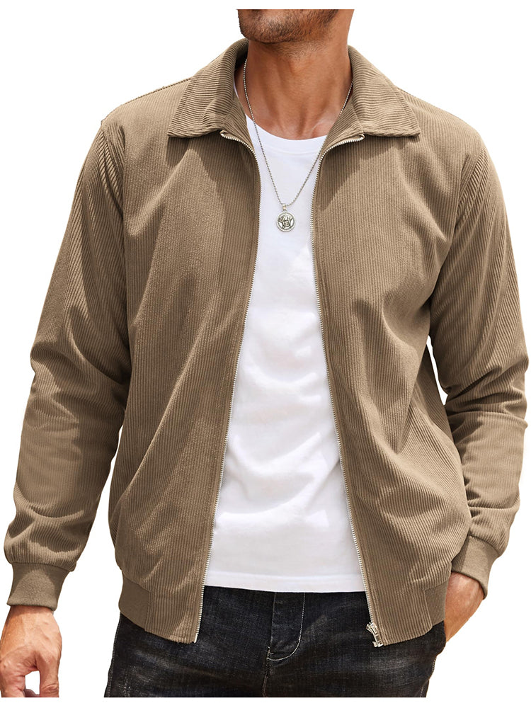 Chaqueta Bomber Informal de Pana con Cremallera