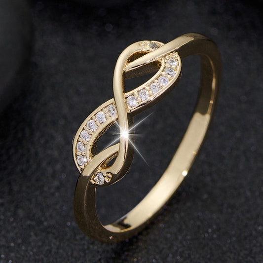 Lysette Cristal Infinito Anillo | Oro