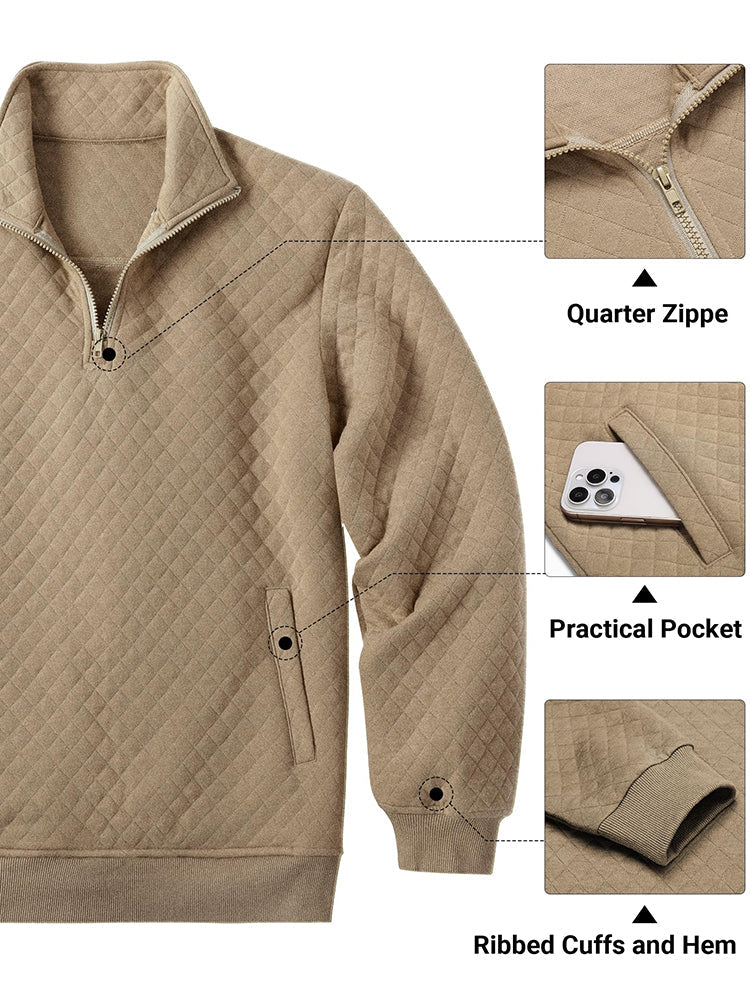 Sudadera Acolchada de Moda con Cremallera hasta el Cuello