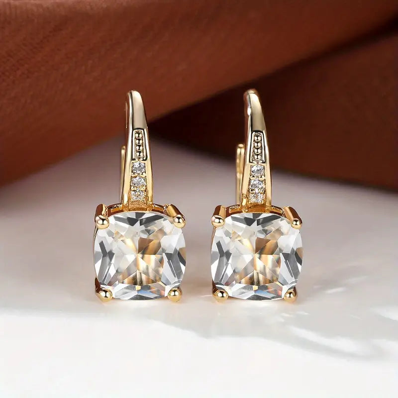 Mystic Piedra Aro Pendientes | Oro