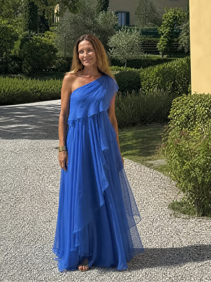 Elena™ | Vestido Largo de Gasa de Un Solo Hombro
