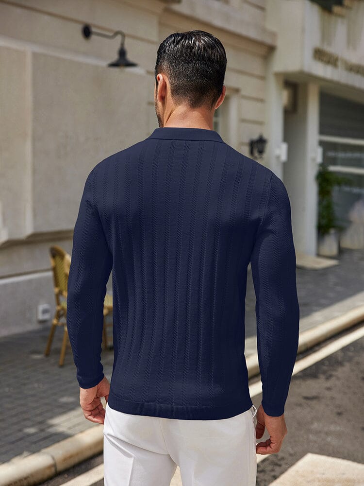 Camiseta Informale de Punto Elástico Acanalado