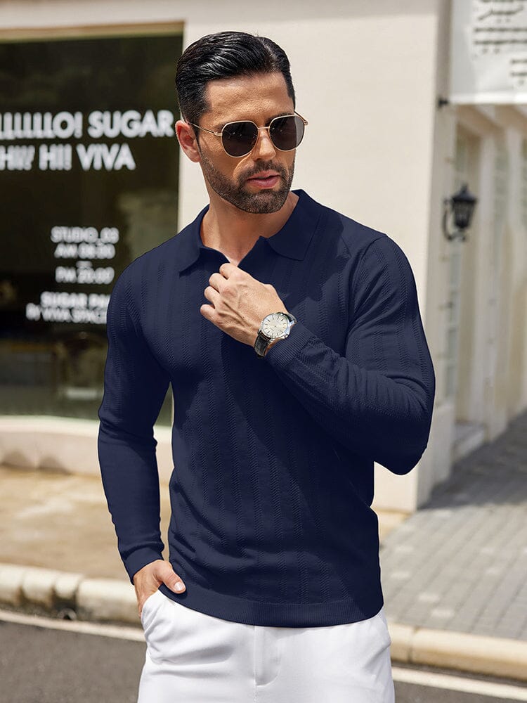 Camiseta Informale de Punto Elástico Acanalado