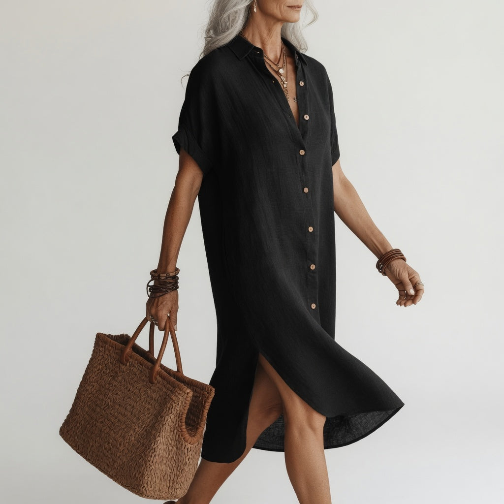 Évanélie — Premium atmungsaktives Midi-Hemdkleid