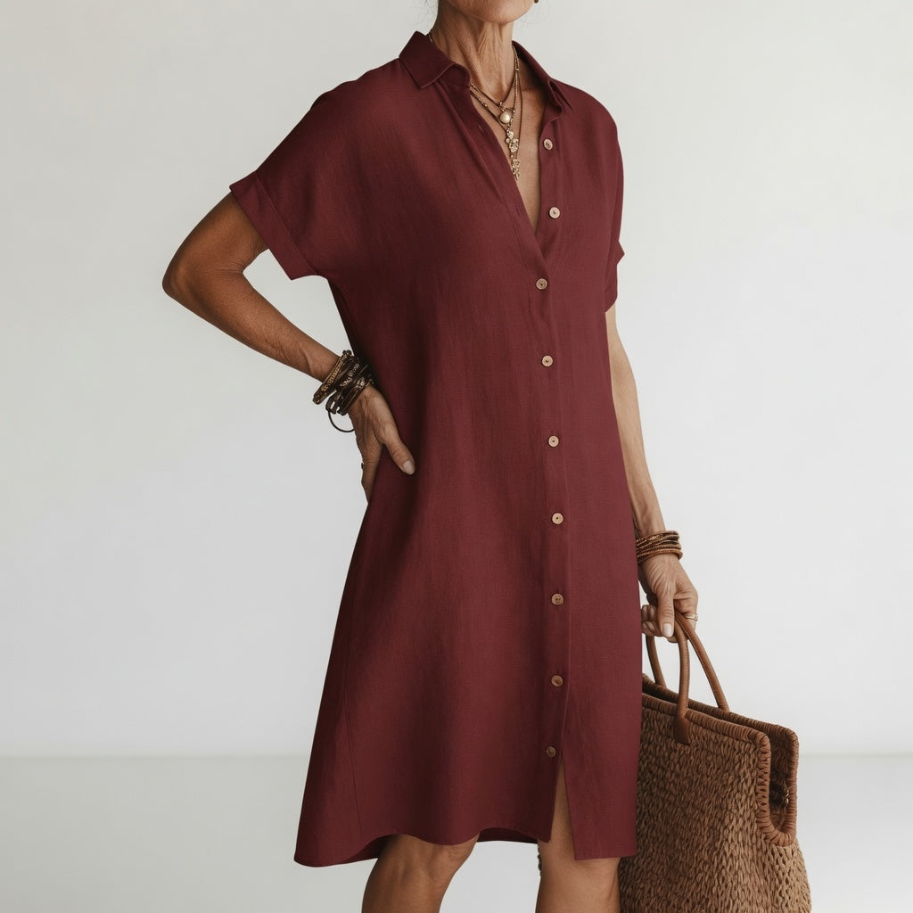 Évanélie — Premium atmungsaktives Midi-Hemdkleid