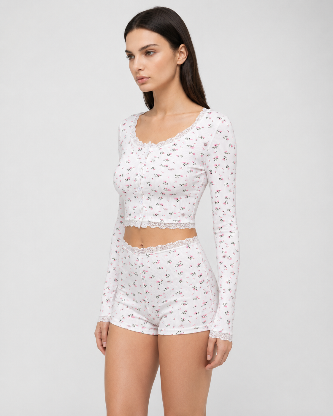 Conjunto de Pijama Floral Soft Girl