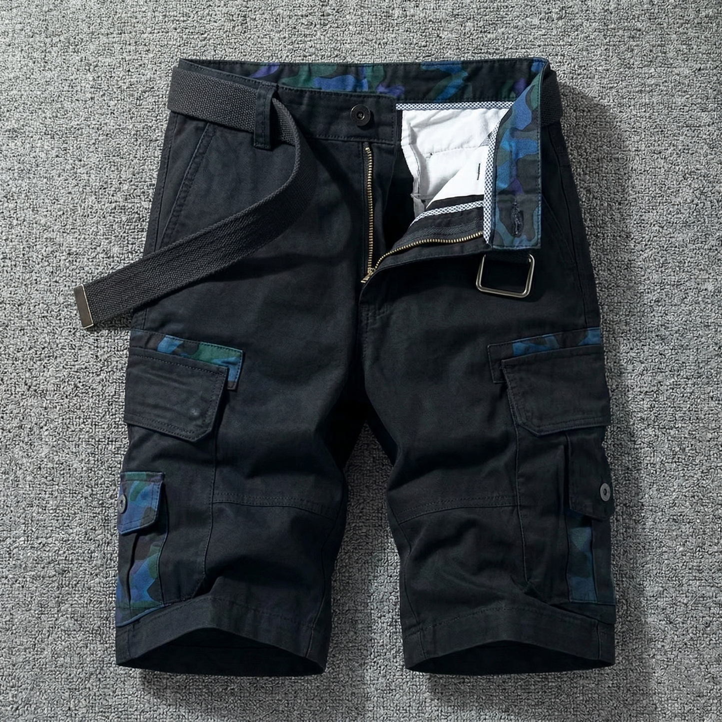 Varel | Pantaloni cargo corti con cintura