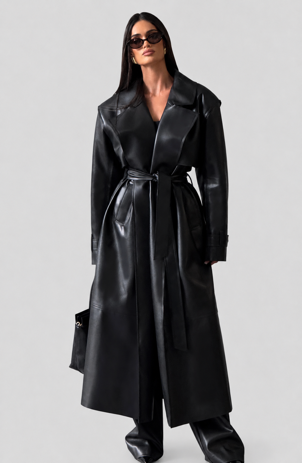 Sofía™ - Gabardina de Piel Sintética