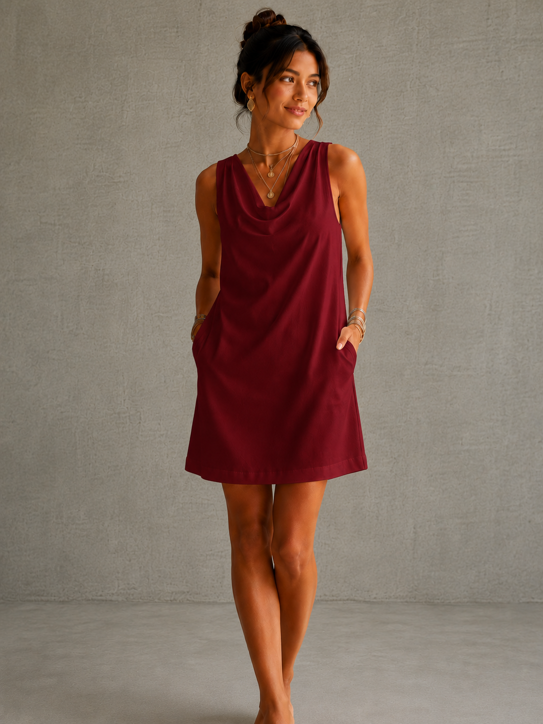 Silvia | Vestido Elegante con Cuello Drapeado