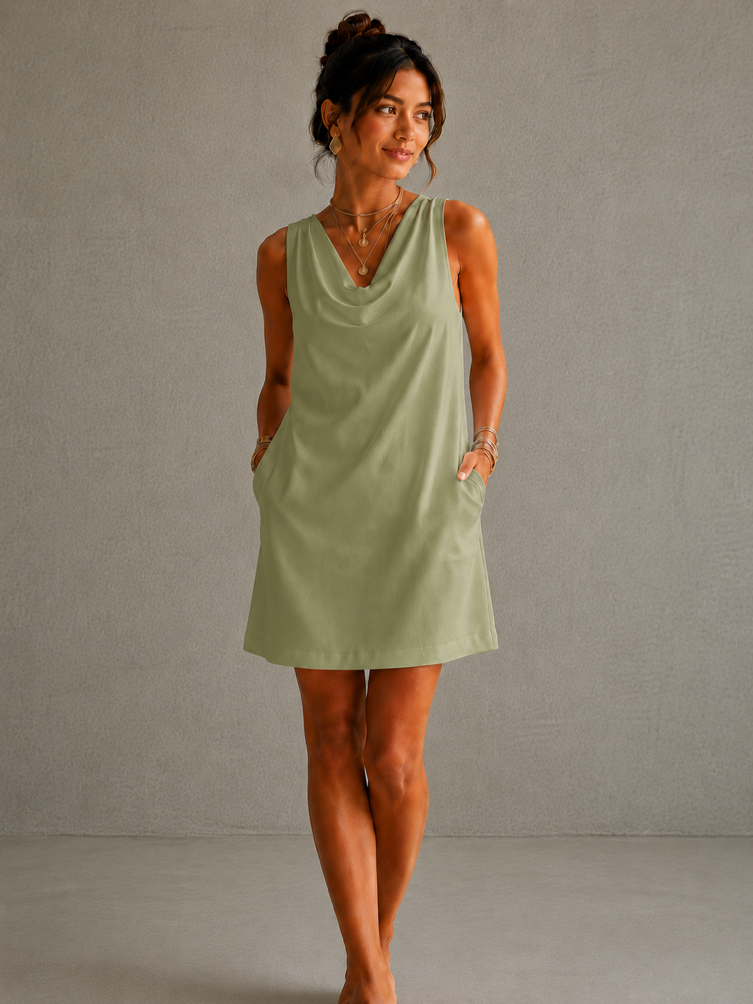 Silvia | Vestido Elegante con Cuello Drapeado