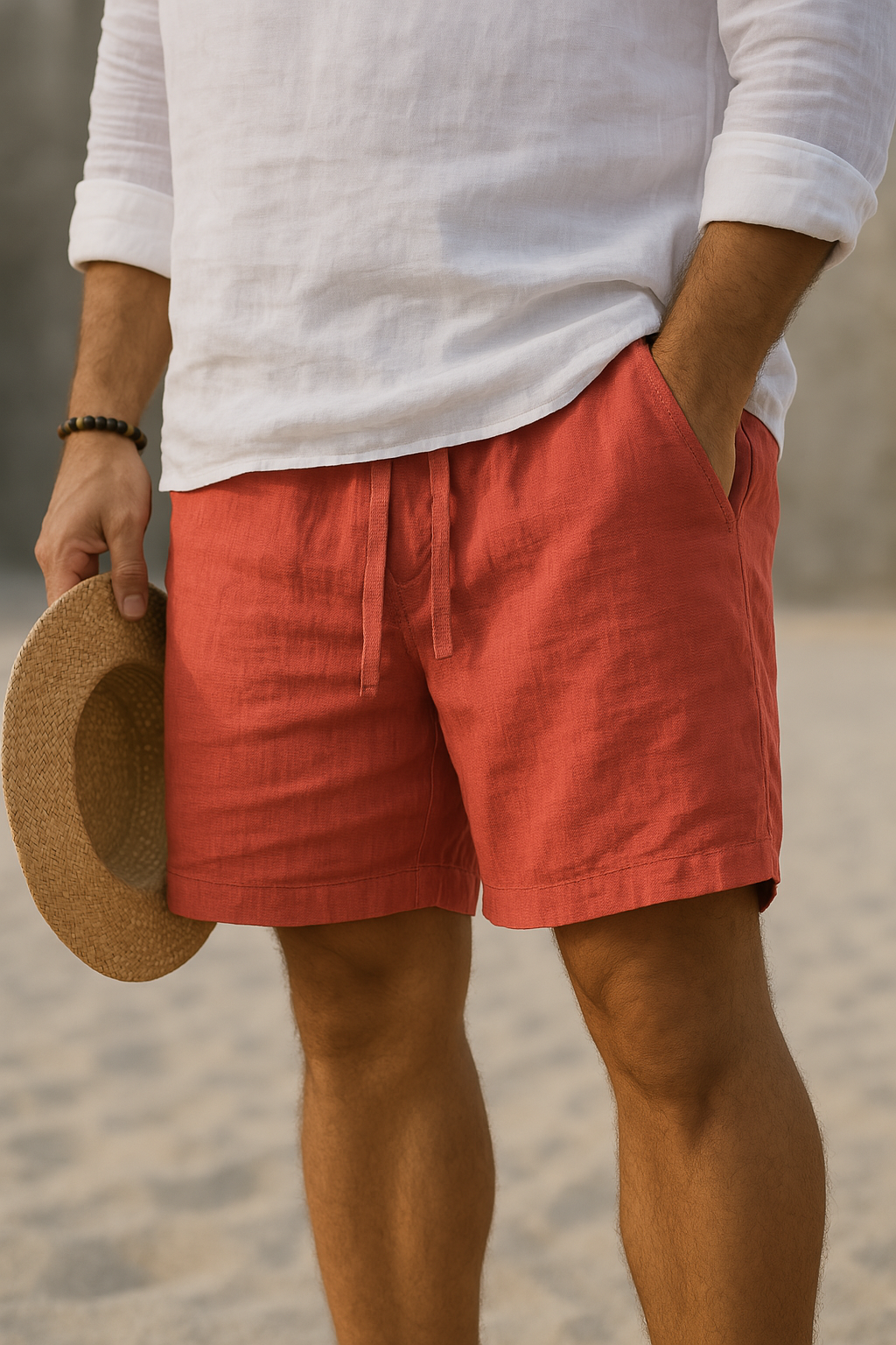 Varel | Pantaloncini eleganti in lino con vita elasticizzata