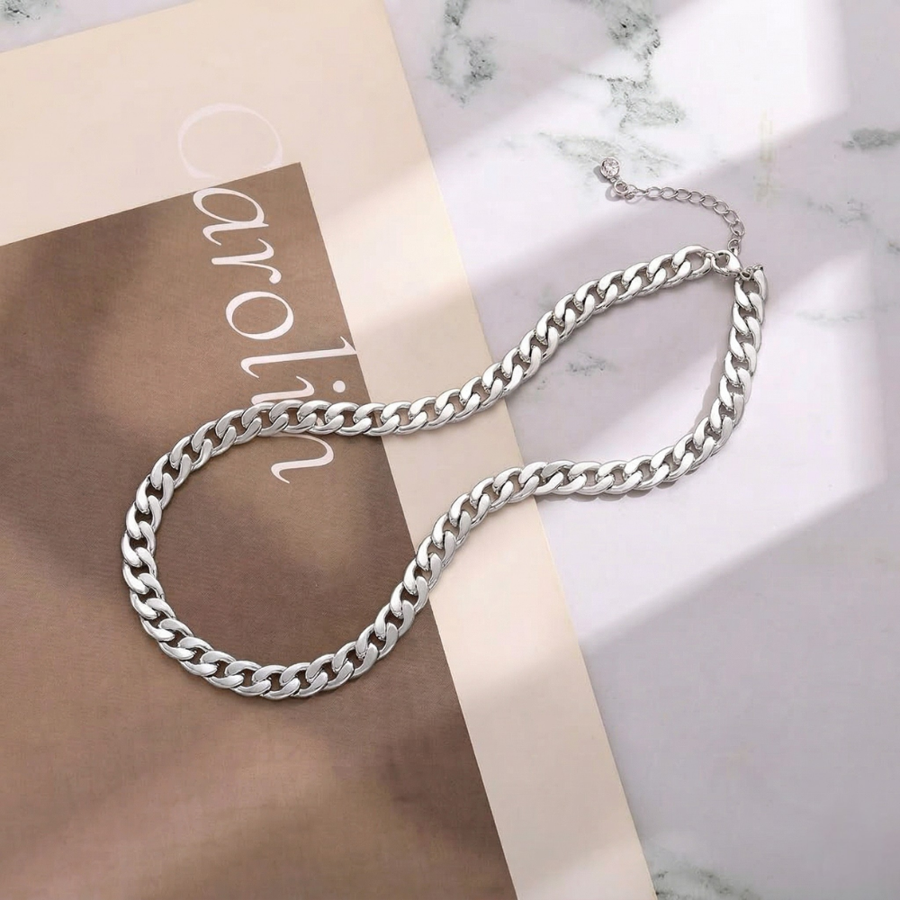 Chunky Cubano Eslabón Collar | Oro