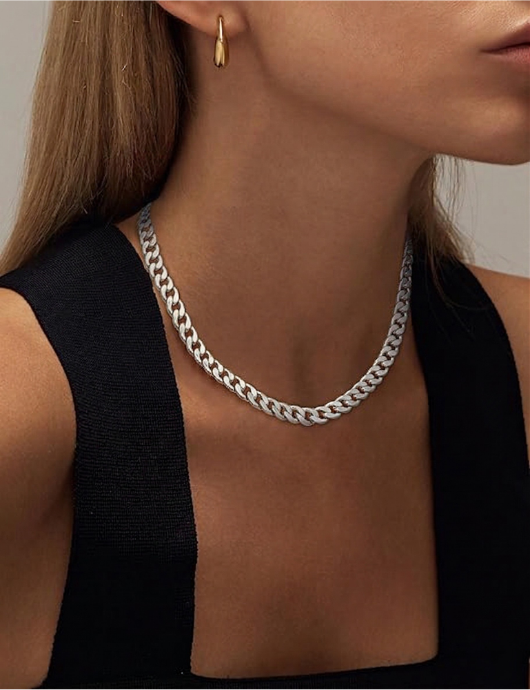 Chunky Cubano Eslabón Collar | Oro