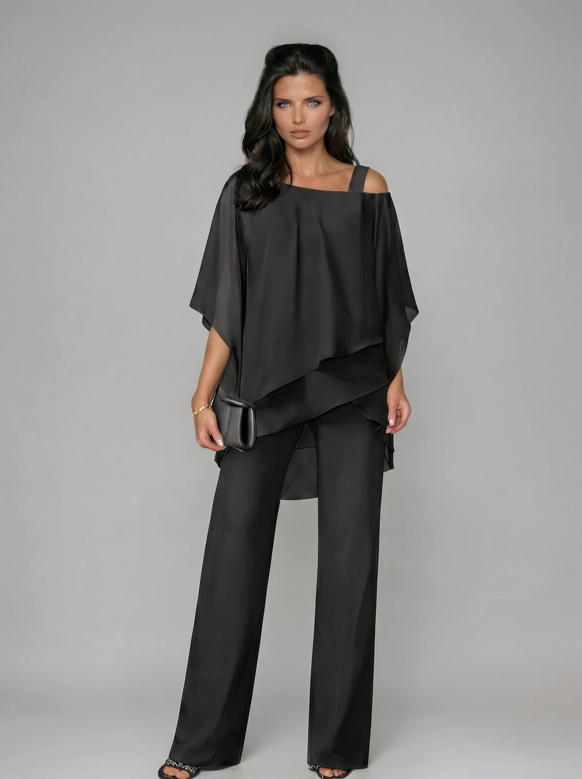 Leticia™ - Conjunto de Gala en Capas y Pantalón Palazzo