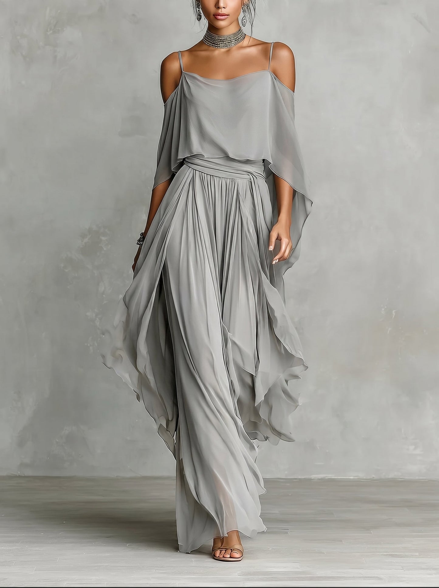 Isabela™ - Conjunto de Gala en Chiffon y Escote Bardot
