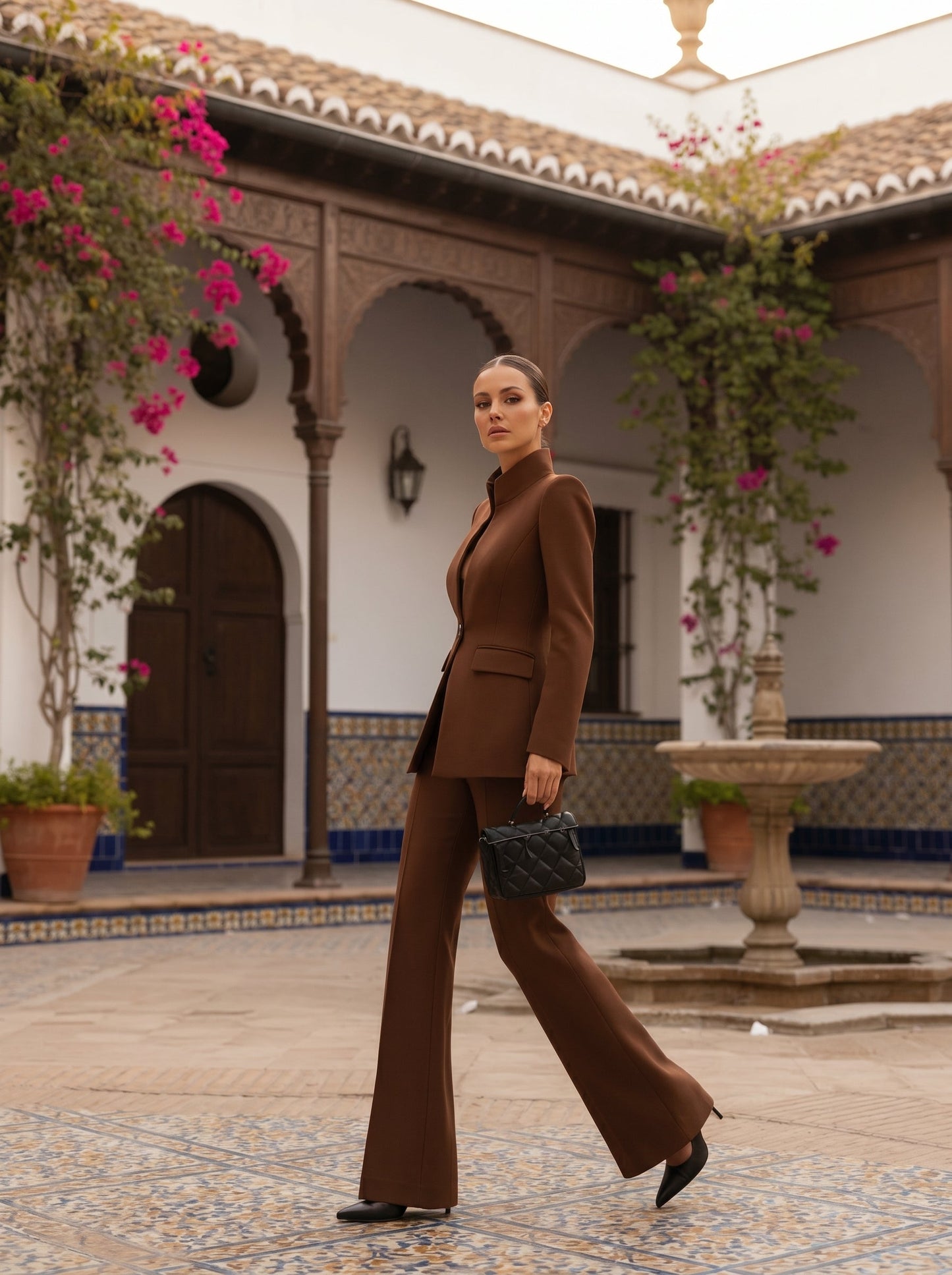 Gia™ - Traje Sastre de Blazer Estructurada y Palazzo