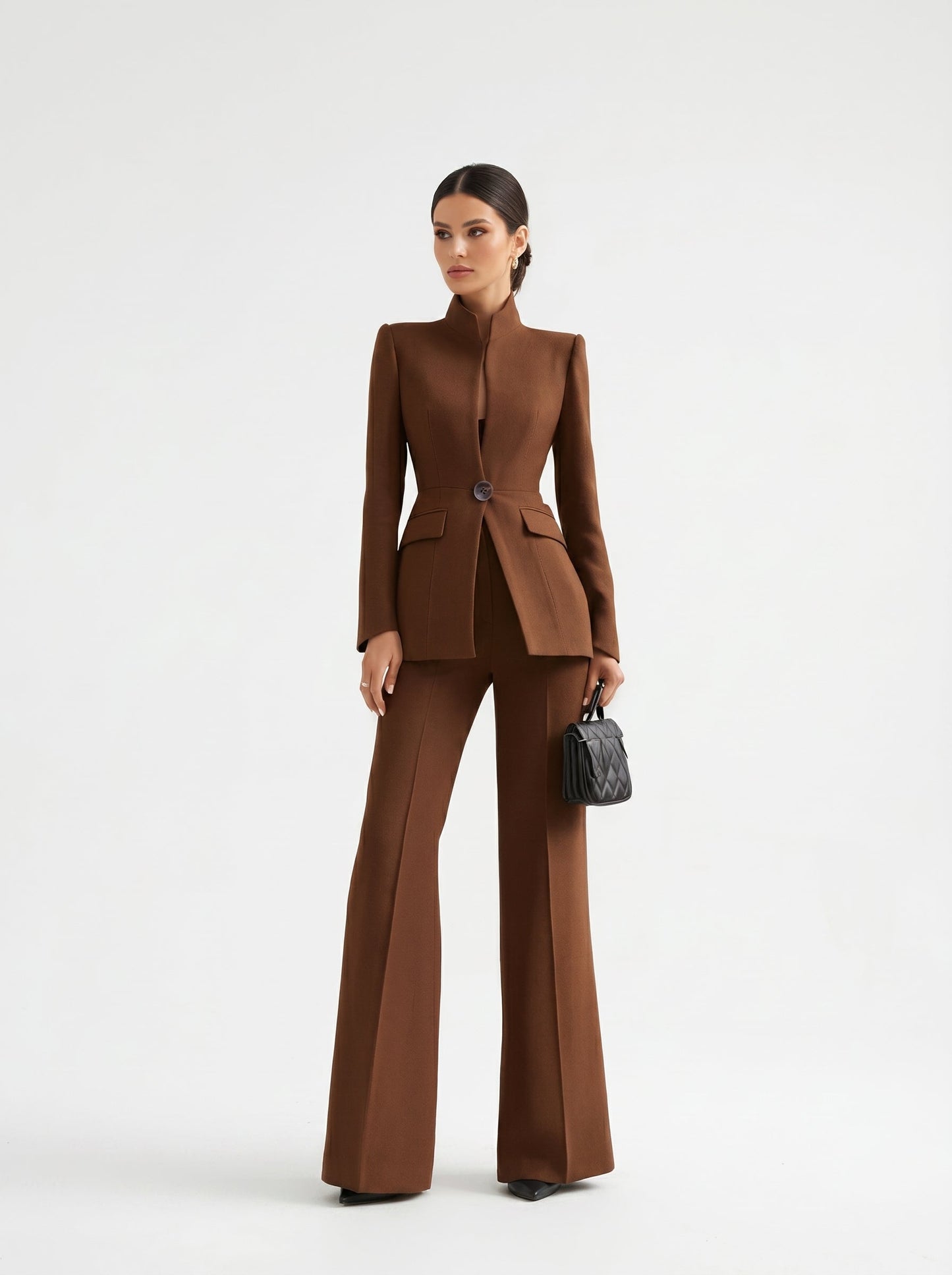 Gia™ - Traje Sastre de Blazer Estructurada y Palazzo