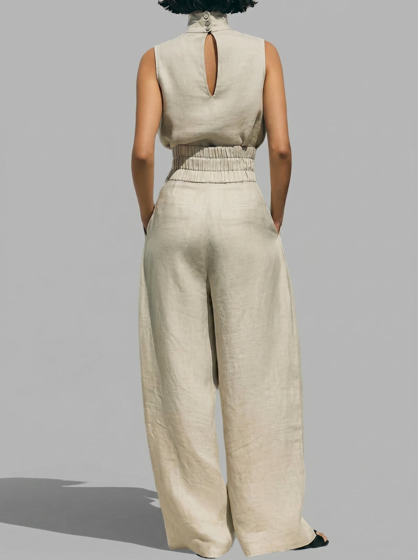 Ariadna™ - Conjunto de Gala en Palazzo y Cuello Alto Premium