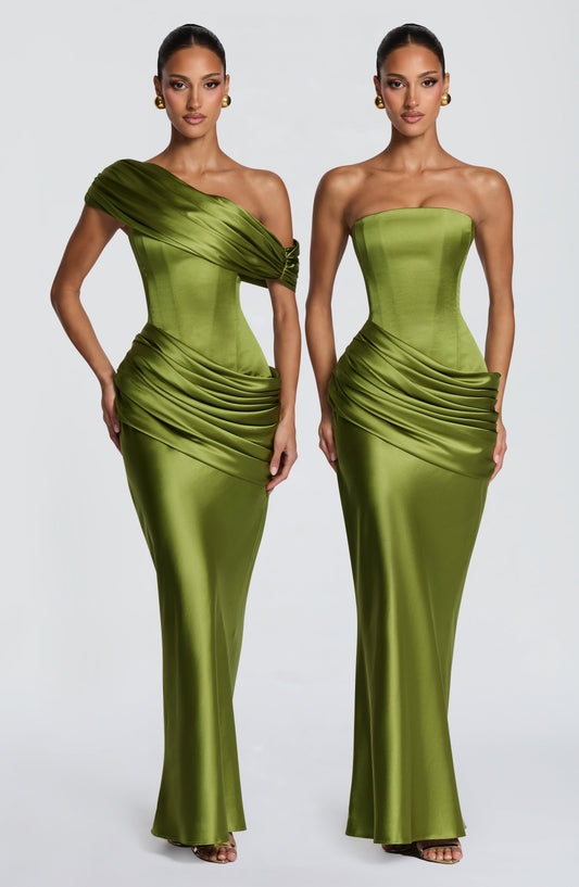 Lara™ - Vestido Largo Oliva