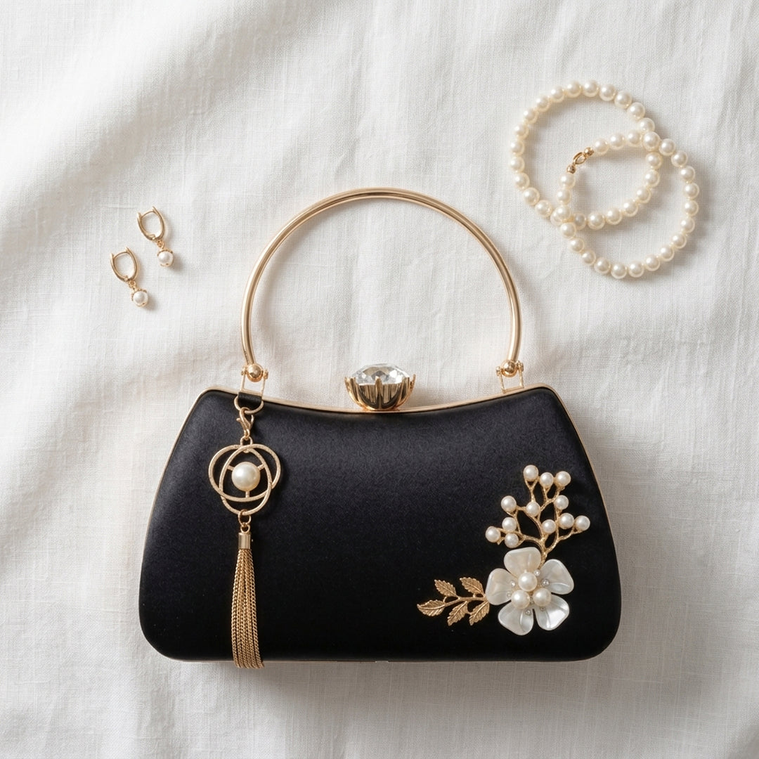Bolso de Mano de Perlas Fleur