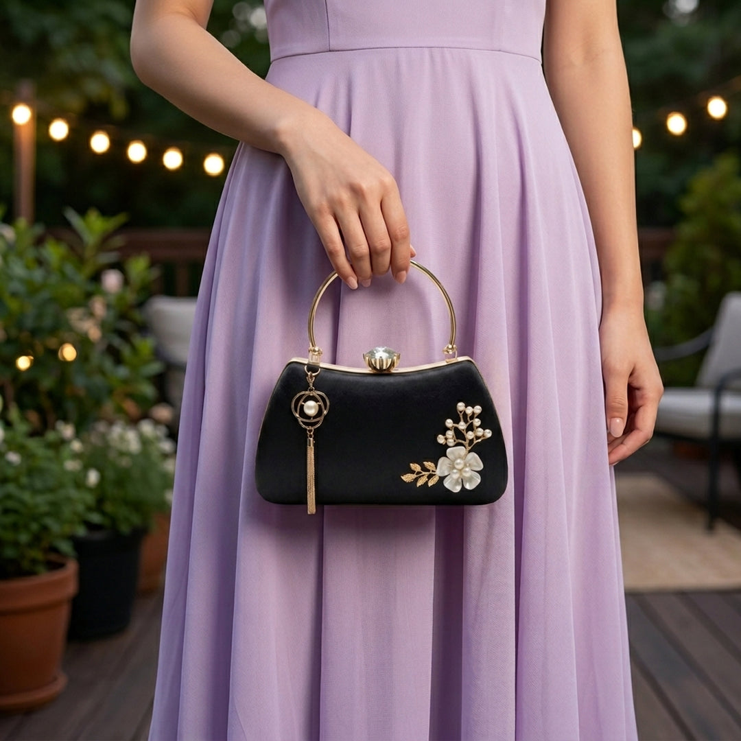 Bolso de Mano de Perlas Fleur