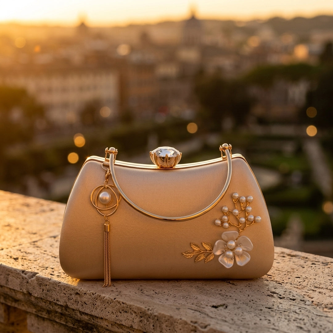 Bolso de Mano de Perlas Fleur