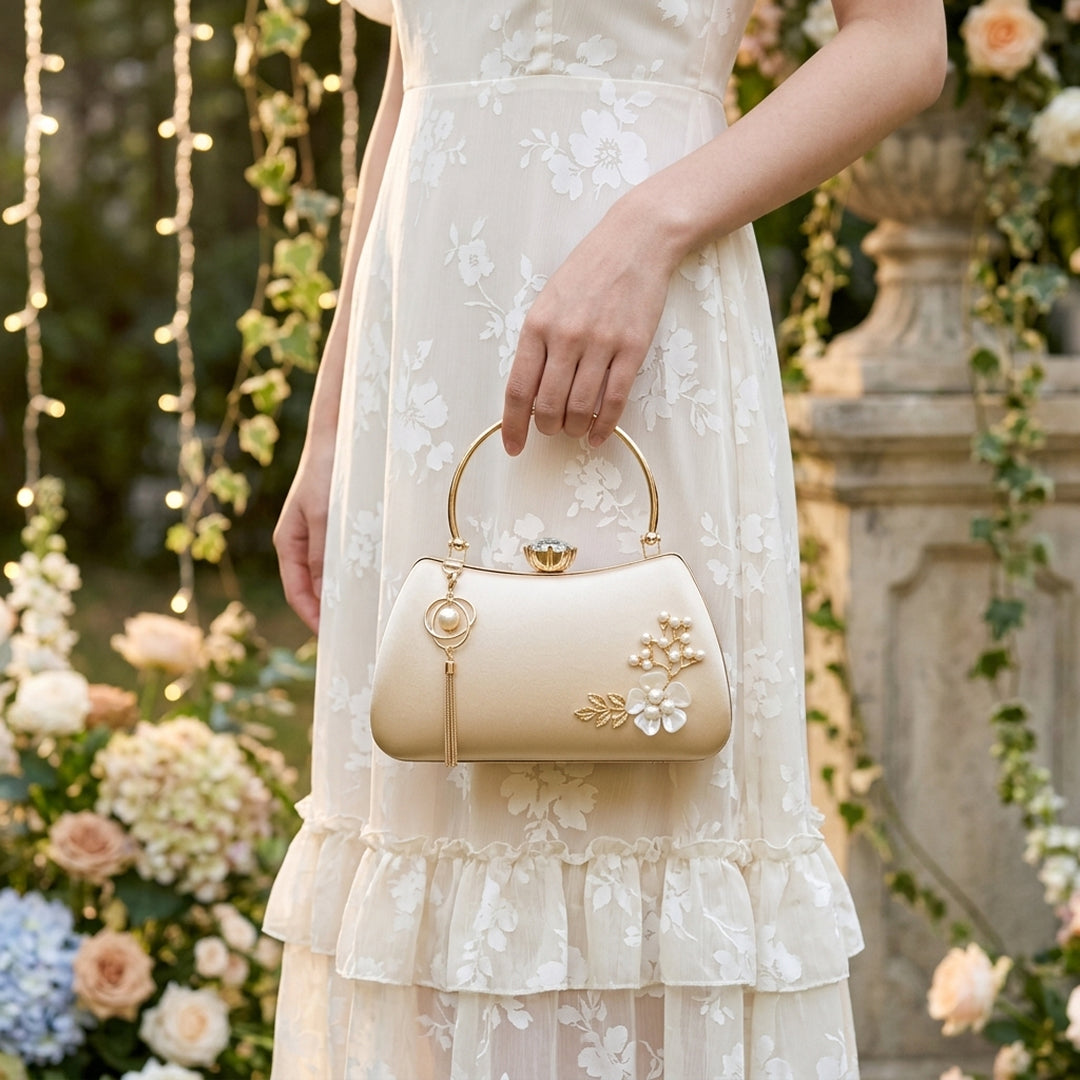 Bolso de Mano de Perlas Fleur