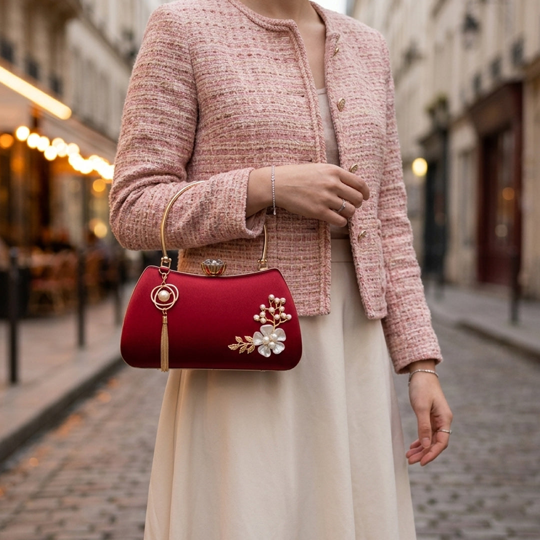 Bolso de Mano de Perlas Fleur