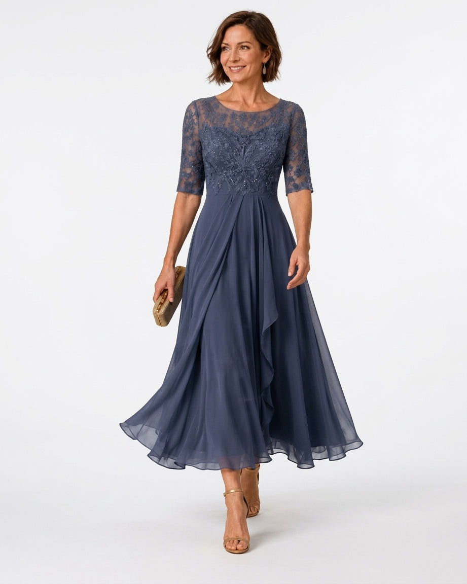 Rose – Vestido midi de encaje favorecedor