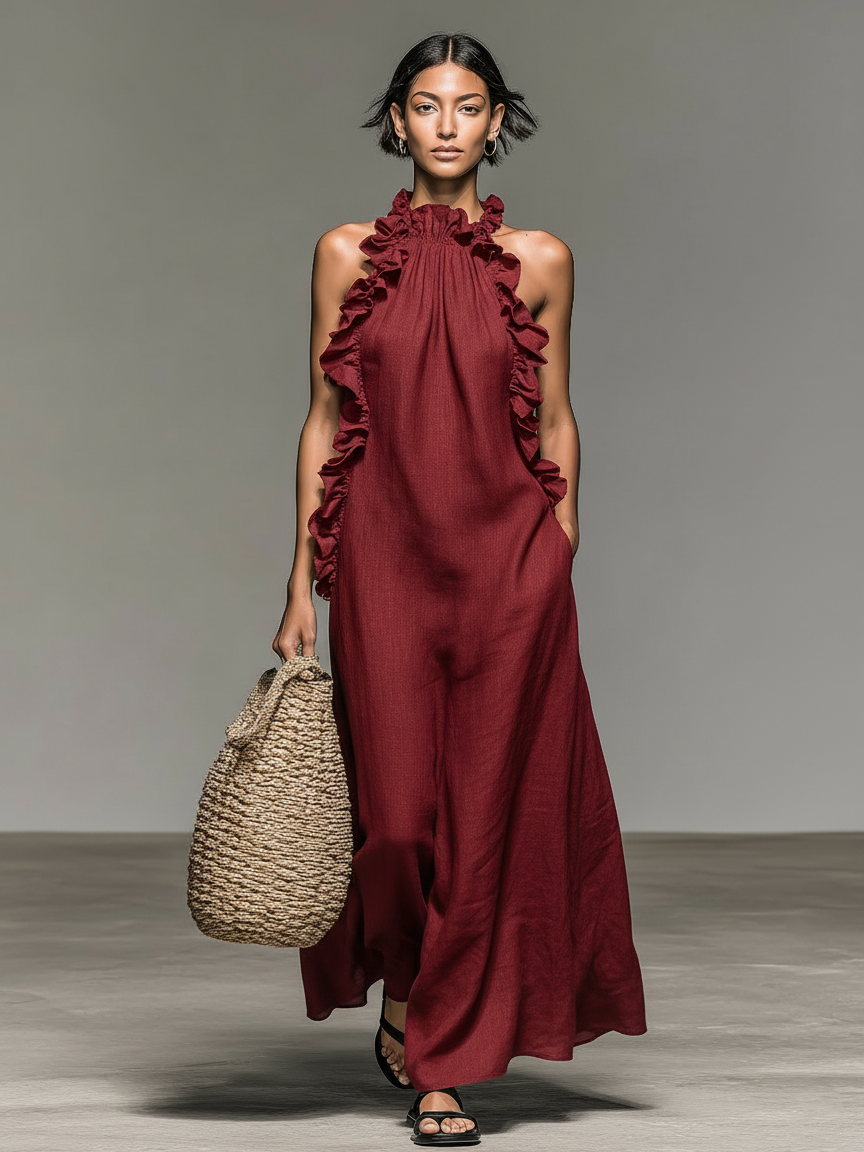 Lúa | Vestido Maxi con Bolsillos