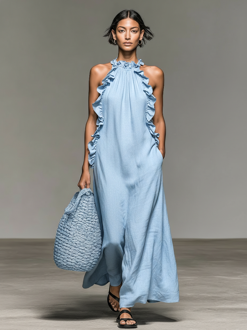 Lúa | Vestido Maxi con Bolsillos