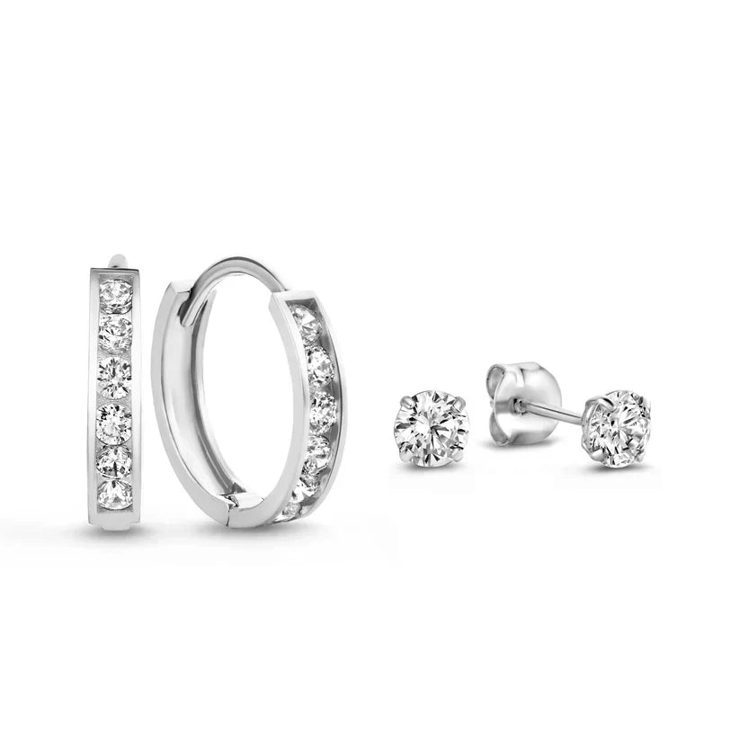 Dara Brillane Piedra Pendientes Set | Oro