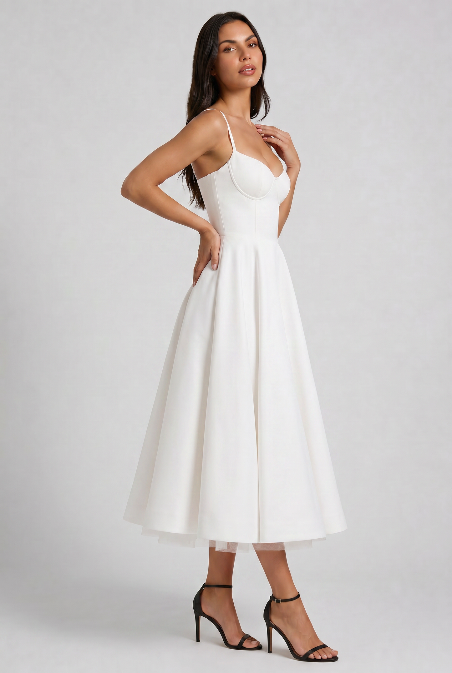 Selene - Vestido Midi Corset (Blanco II)