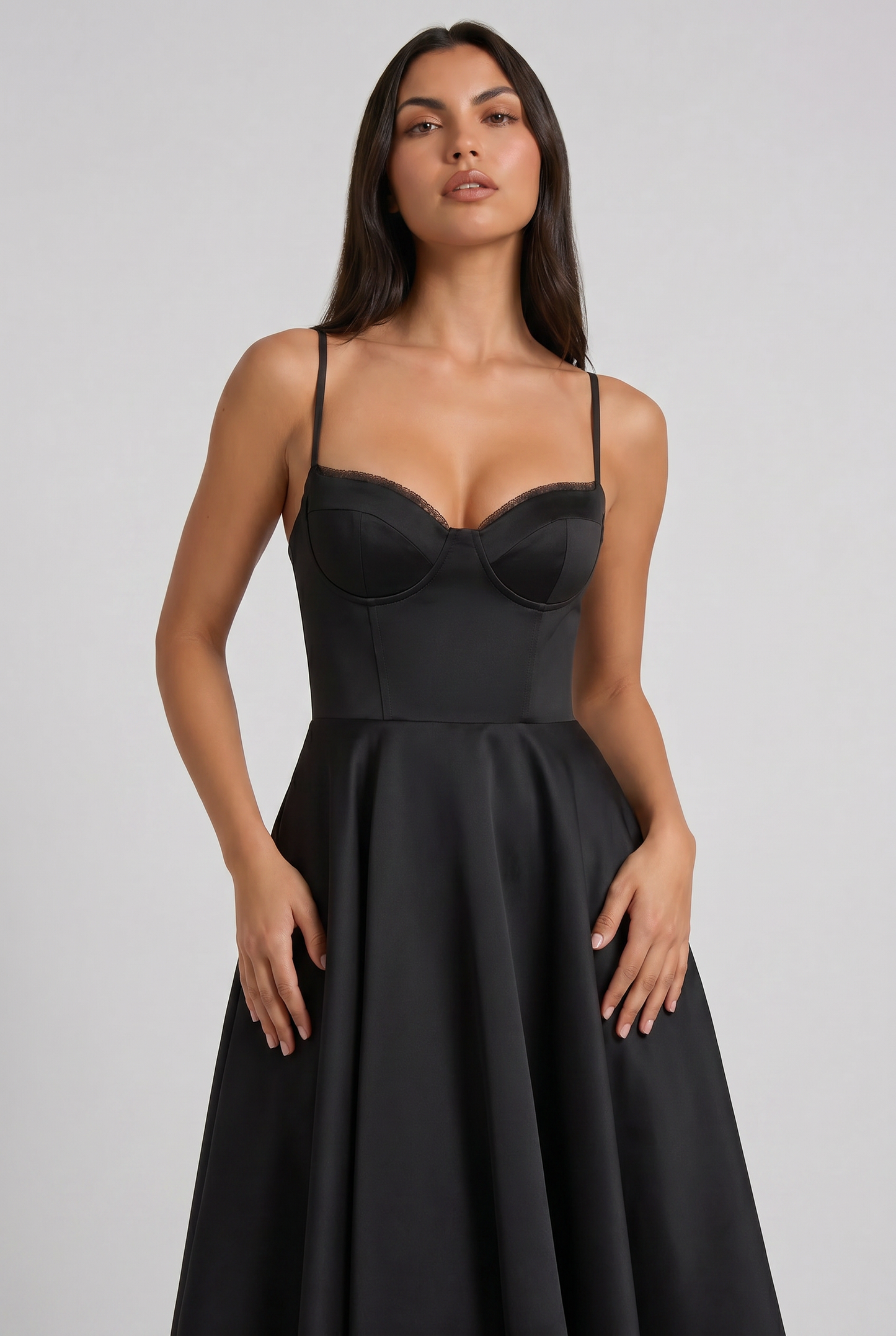 Selene - Vestido Midi Corset (Negro)
