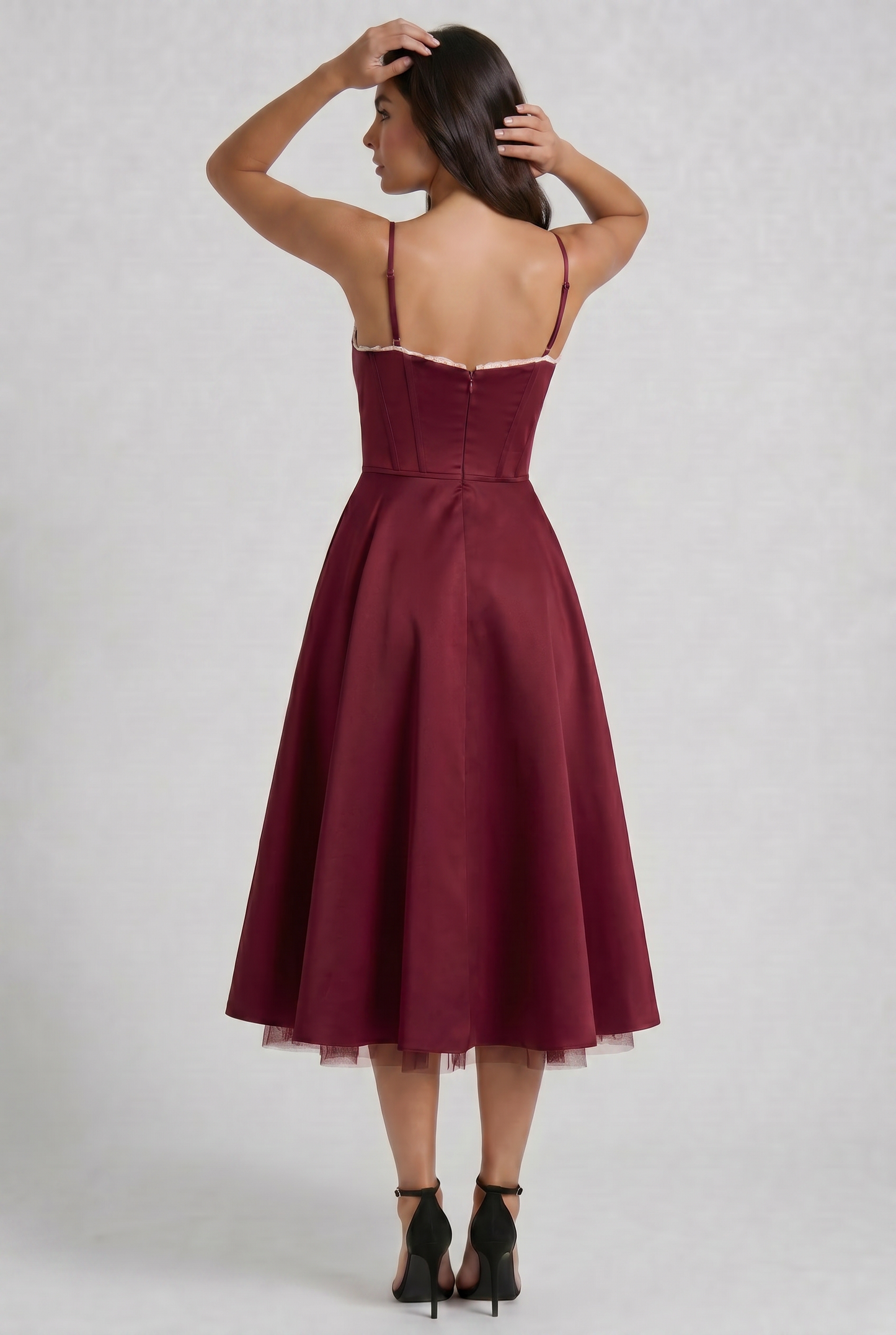 Selene - Vestido Midi Corset (Burdeos)