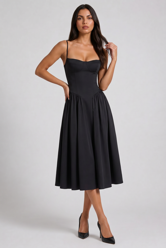 Francesca - Vestido Midi Corset Fruncido