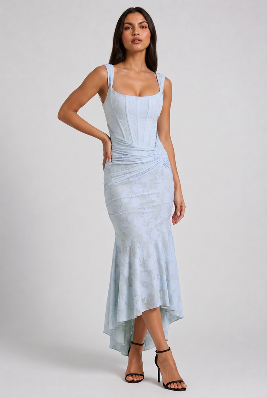 Charlotte - Vestido Midi Corset Azul