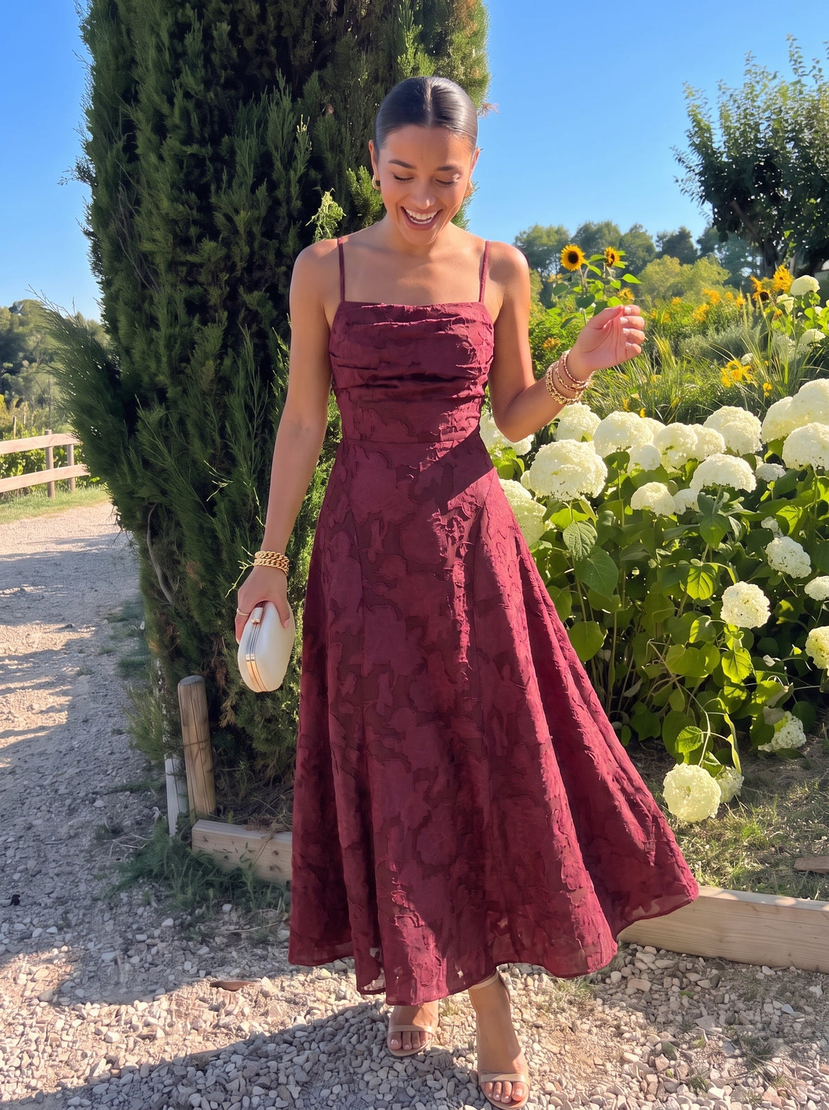 Amalia™ - Vestido Lencero Largo en Jacquard
