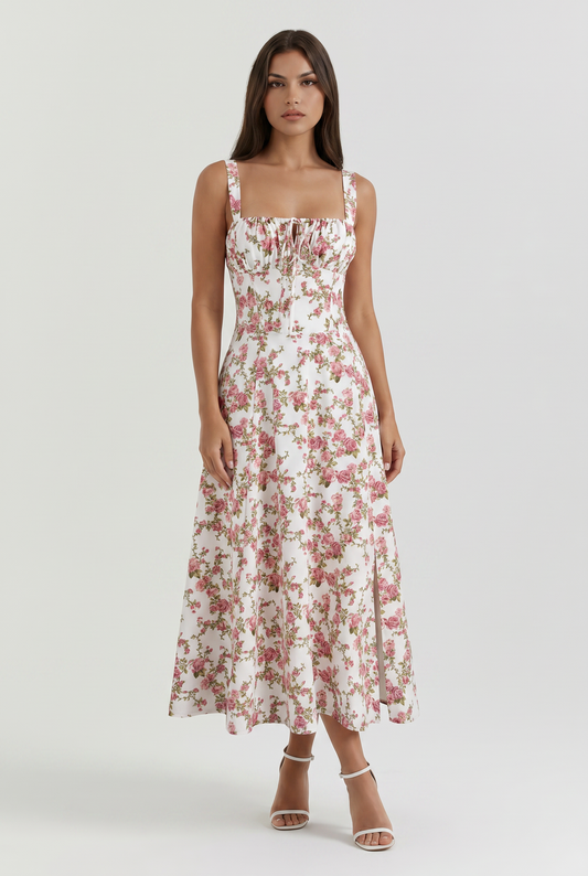 Amelie - Vestido Midi Floral con Lazo