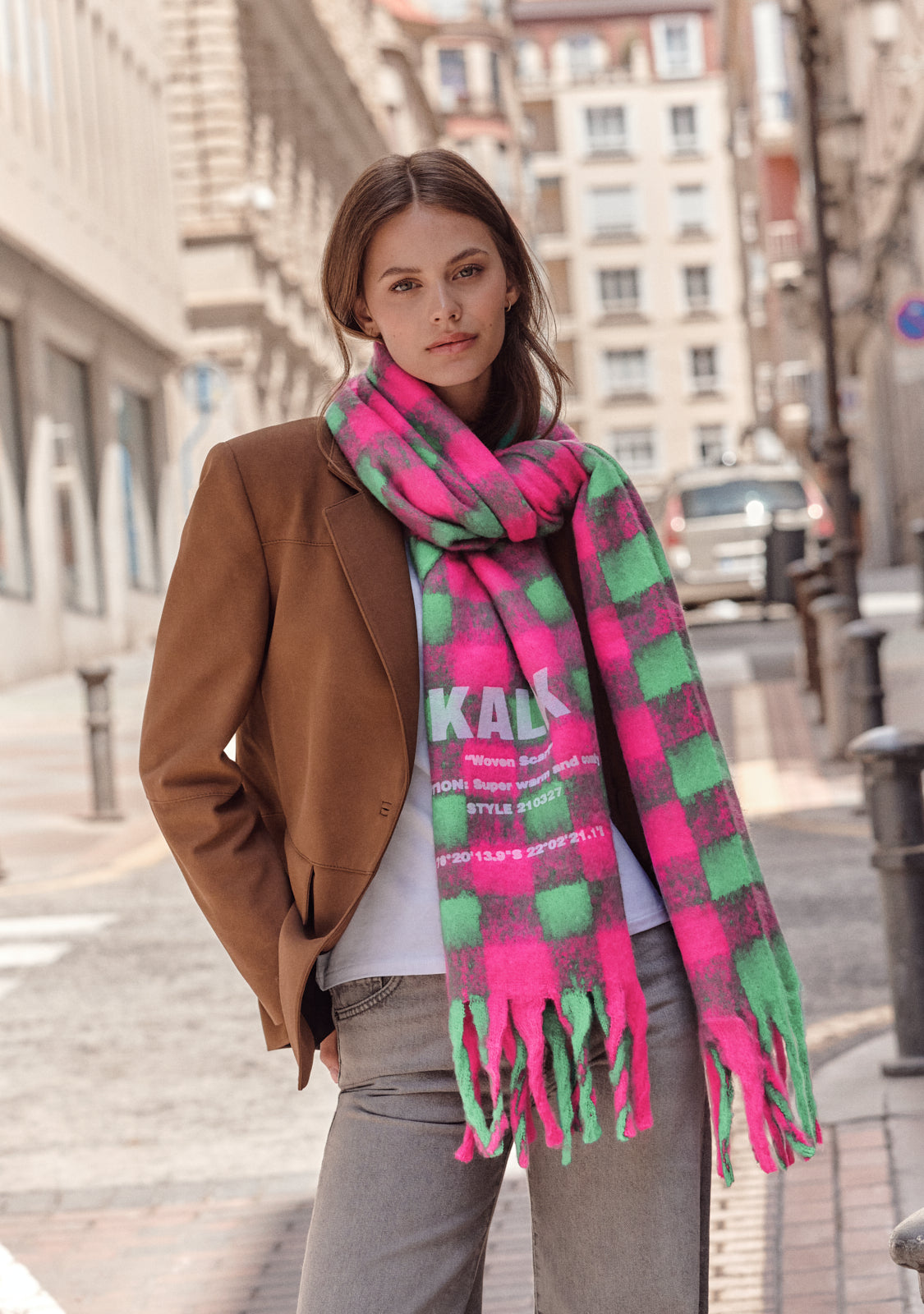 Scarf Vision Green & Fuchsia