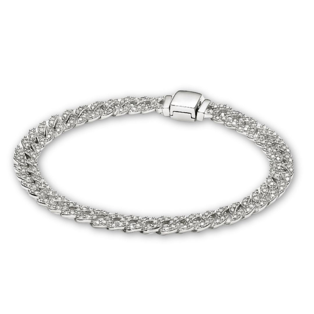 Pavé Cubano Pulsera | Oro