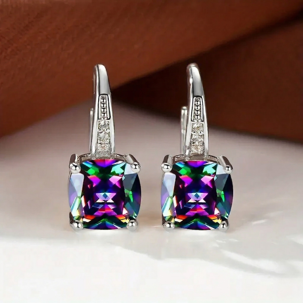 Mystic Piedra Aro Pendientes | Oro