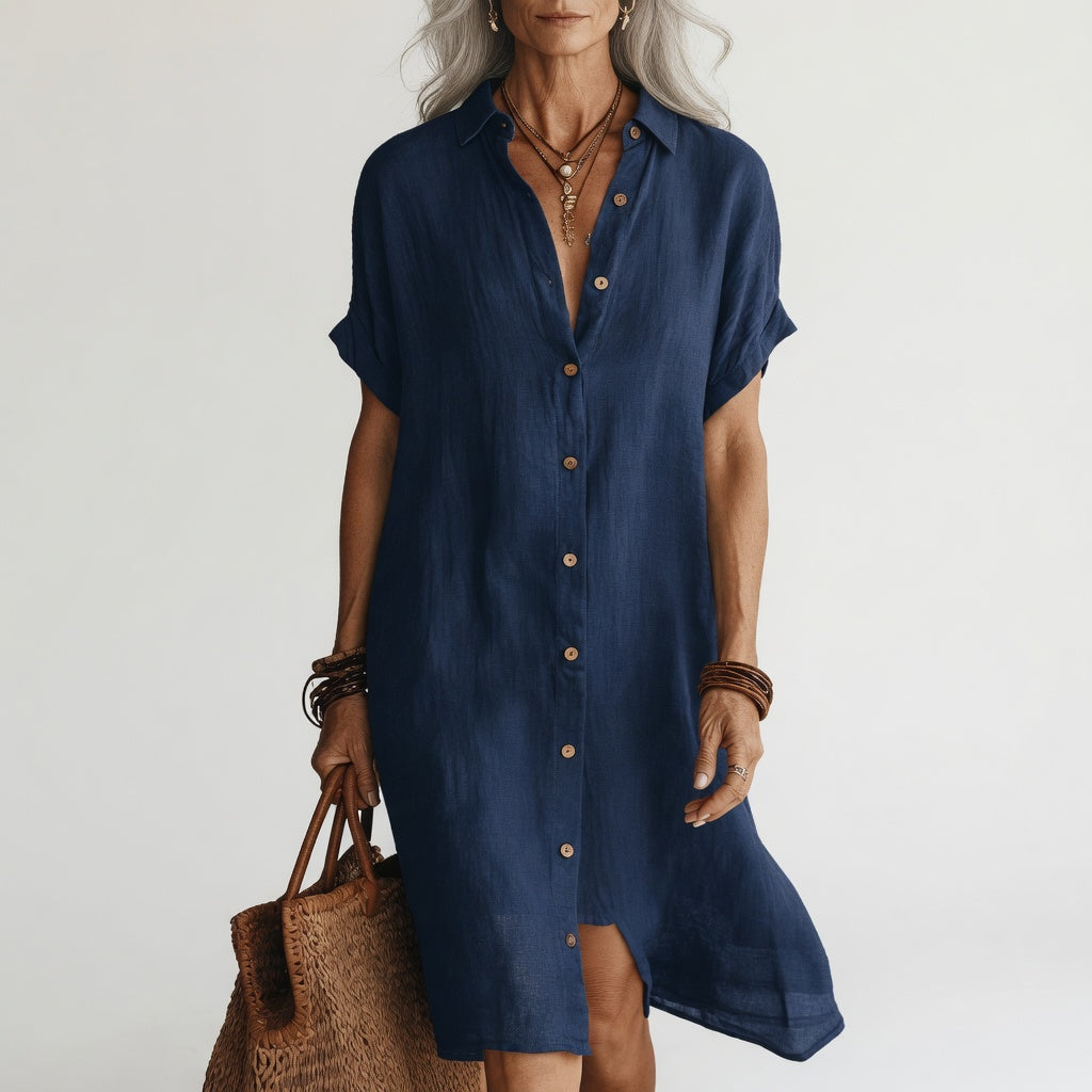 Évanélie — Premium atmungsaktives Midi-Hemdkleid