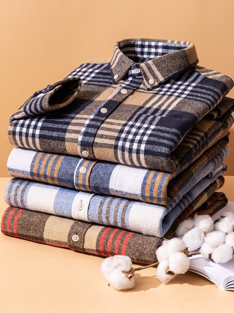 Camisa de algodón a cuadros