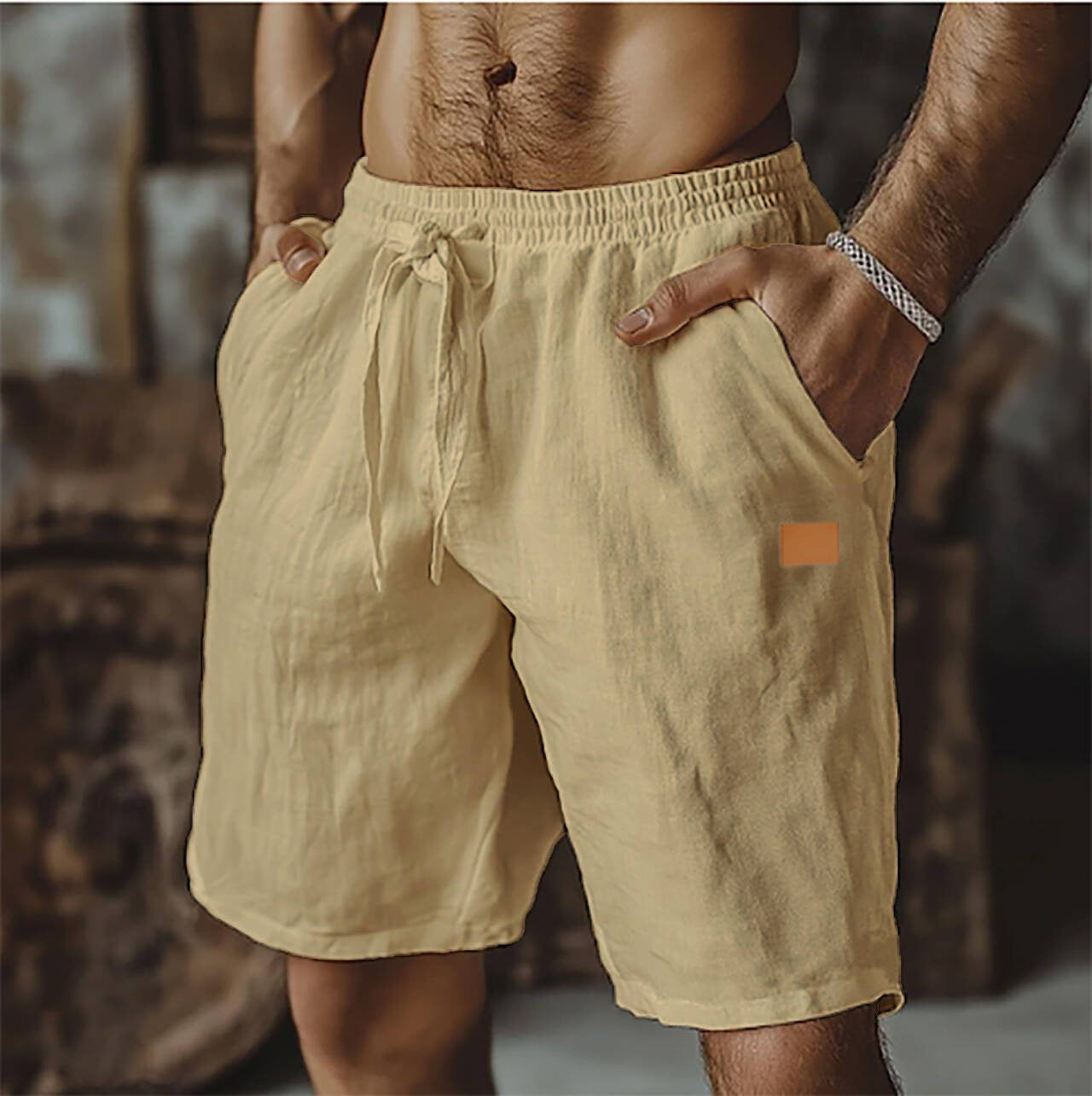 Varel | Pantaloni corti in lino casual per uomo