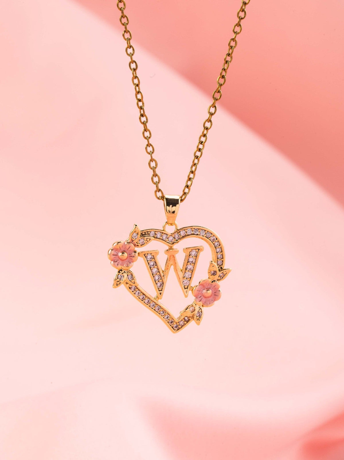 Floral Charm Inicial Collar | Oro