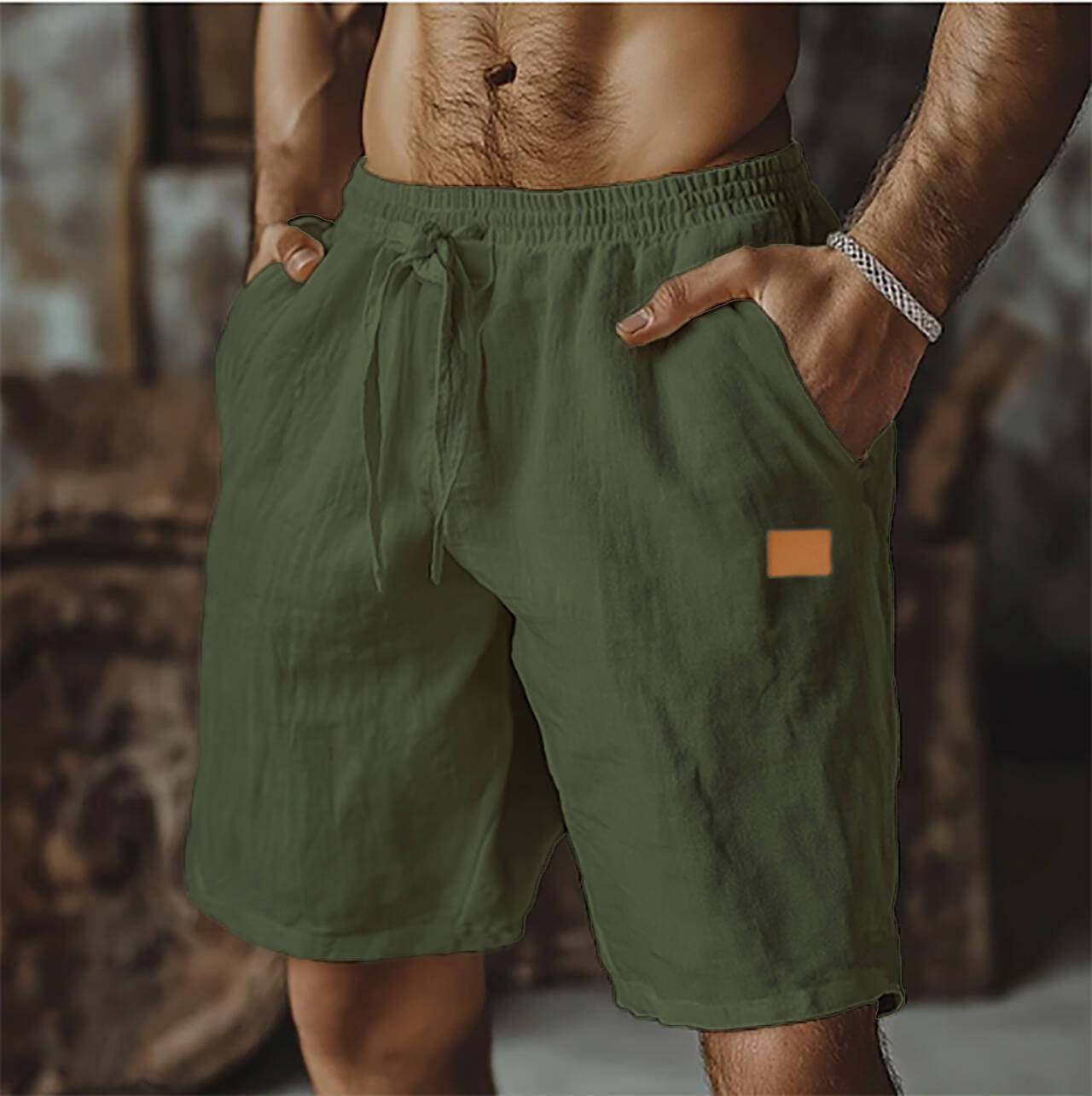 Varel | Pantaloni corti in lino casual per uomo