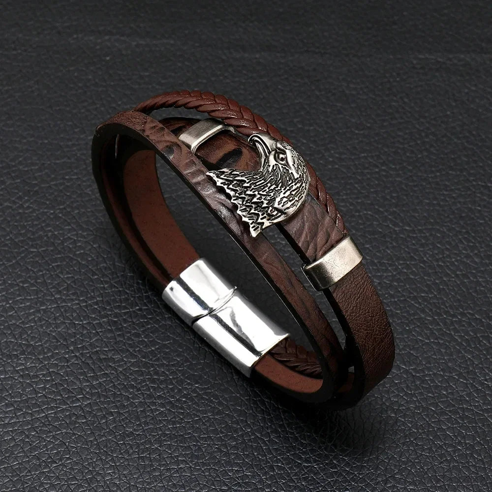 Pulsera de cuero para hombre con símbolo musical